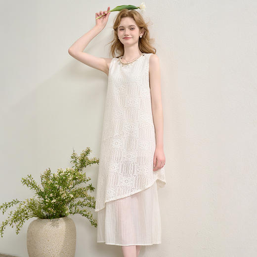 西遇民族风无袖背心裙女夏季新款波西米亚镂空旅游连衣裙K0051013/H0051131 商品图2