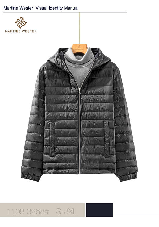 1108 3268男薄款立体胸袋两面穿连帽鹅绒服 商品图2