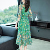 WWM-69380真丝连衣裙气质优雅桑蚕丝绿色两件套沙滩海边度假长裙 商品缩略图3