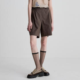 谜底短裤女2025夏季新品百搭日常宽松棉质工装A型裤子252MK0692