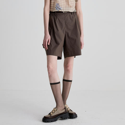 谜底短裤女2025夏季新品百搭日常宽松棉质工装A型裤子252MK0692 商品图0