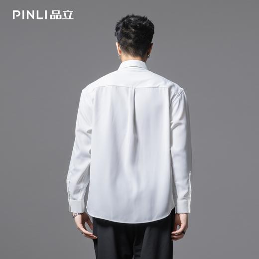 PINLI品立2025夏季新款蝴蝶钉珠长袖衬衫男潮牌宽松休闲衬衣上衣GD252113377 商品图4