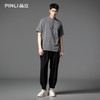 PINLI品立2025夏季新款潮流休闲立领短袖T恤宽松简约百搭男士体恤B252111089 商品缩略图1