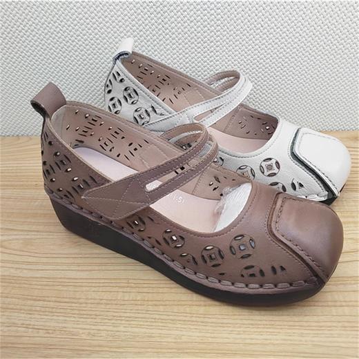 豪行夏季新款24292180真皮休闲打孔低跟女鞋凉鞋皮鞋 商品图0