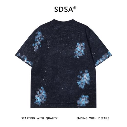 T3536夏季高级感新款男士涂鸦字母印花圆领短袖T恤简约满天星宽松上衣 商品图5