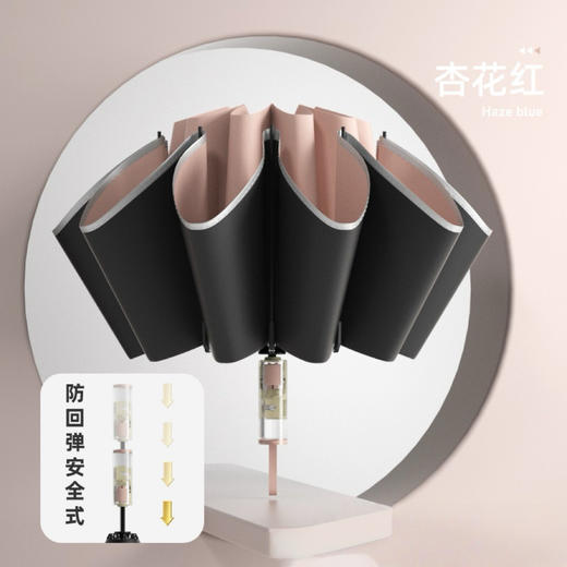 【雨伞防晒二合一】2025新品全自动雨伞安全机械是防回弹节节收反向折叠伞黑胶防晒伞 商品图4
