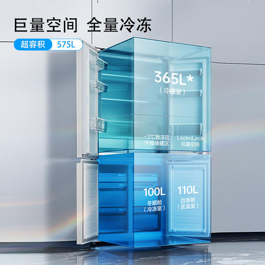 【国补15%】松下【大海豹PLUS】575升NR-W592CG-S玻璃十字门零嵌大容量冰箱 -18-4℃宽幅变温 微冻保鲜/干燥臻藏 商品图1