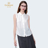 乔万尼新品2025100%真丝花罗无袖衬衫领上衣ED2C496 商品缩略图1