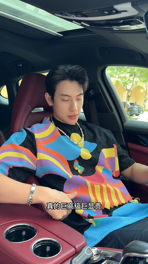 T3506夏季高级感新款男士小马彩色印花圆领短袖T恤小众设计洒金上衣