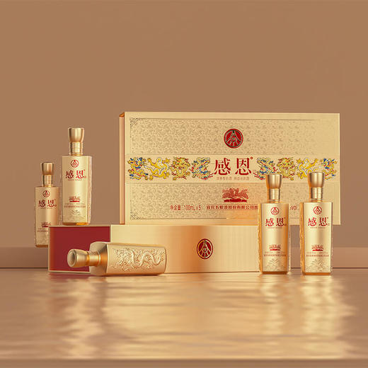 【小来】粉丝专享特价🧧五粮液股份公司出品 感恩⼩⻰酒礼盒5瓶 52度浓香型白酒 商品图0