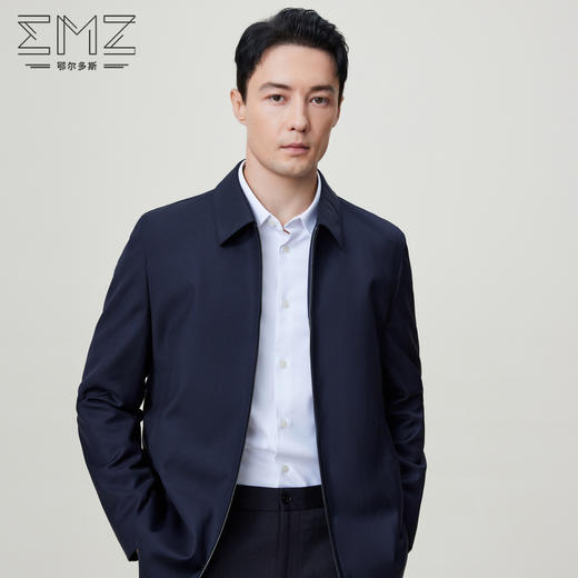 EMZ鄂尔多斯春季新款商务羊毛夹克男士高级翻领正装上衣外套 9D7880209 商品图1