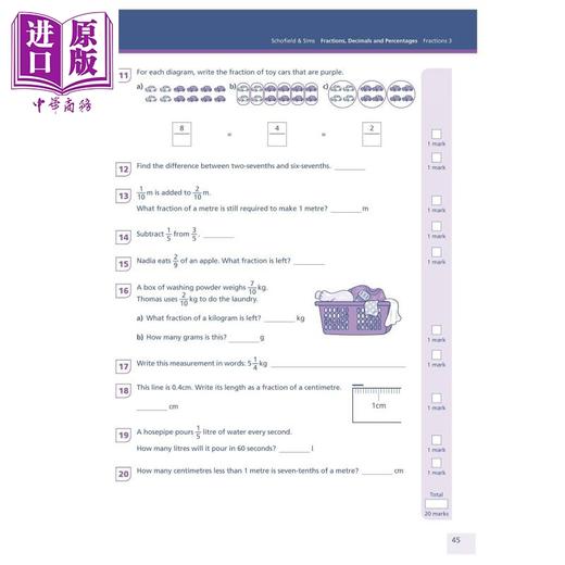 【中商原版】Fractions Decimals & Percentages 3 英国Schofield小学教辅 分数，小数和百分比 3年级 英文原版 幼小数学学习教辅 进口图书 商品图2