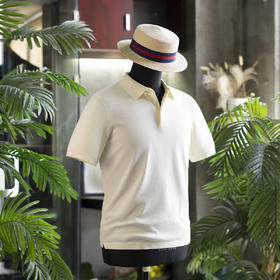 25年新款男士夏日高级皮马棉圆领T恤/polo  两款多色可 选  威化饼干