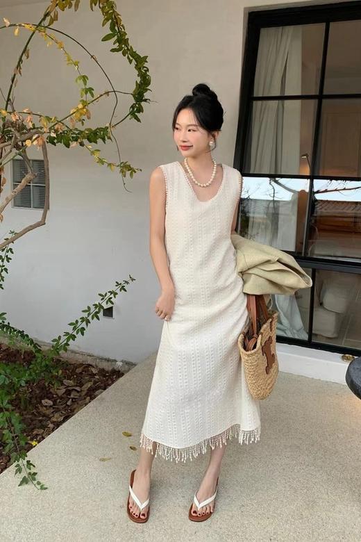 LNNNS 米色钩花背心连衣裙 20176 商品图3