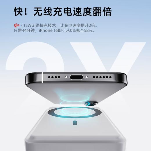 【国家3C认证】爱沃可（iWALK）QI2真无线15W快充MXB014 磁吸支架Magsafe无线充电宝20W大容量10000mAh移动电源适用iphone全系 商品图2