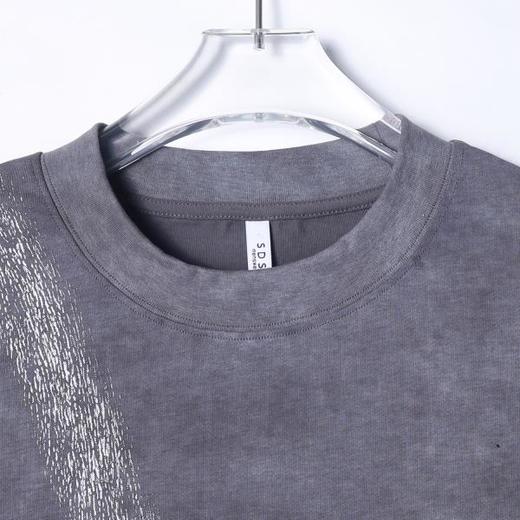 T3513夏季高级感新款男士手指字母印花短袖T恤简约高级设计感百搭上衣 商品图2