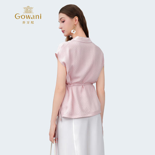 乔万尼100%真丝2025新品收腰时尚衬衫ED2C413 商品图4