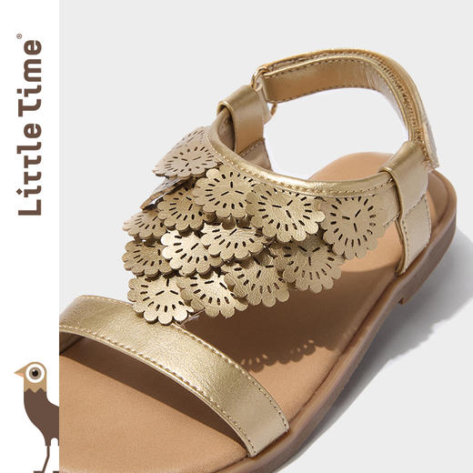littletime女童凉鞋2025夏新款儿童洋气时尚繁花公主鞋沙滩鞋 商品图1