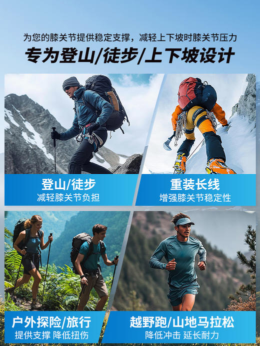 LP533CN专业登山护膝 徒步户外骑行跑步网篮足羽毛球透气运动护膝 商品图0