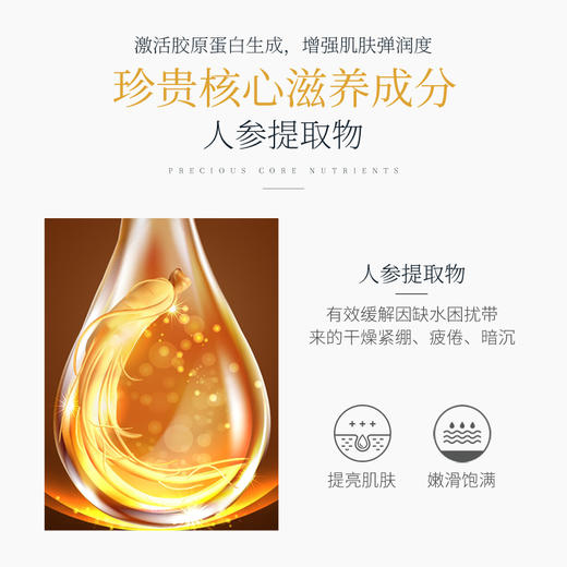 【人参补水理肤面膜】 提亮肌肤 弹嫩饱满 25ml*10片 商品图2