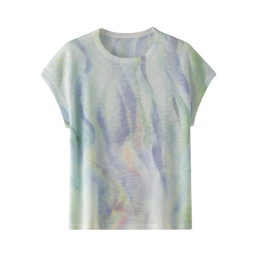 女遮肚子显瘦圆领休闲印花冰丝针织衫CC2767 商品图4