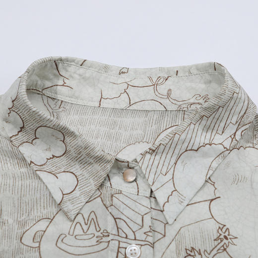 谜底衬衫分袖女2025夏季新品复古风通勤宽松桑蚕丝衬衣252GC0685 商品图3