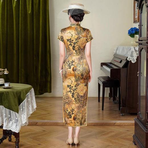 真丝改良高端，桑蚕丝中长款旗袍YY-2614 商品图4