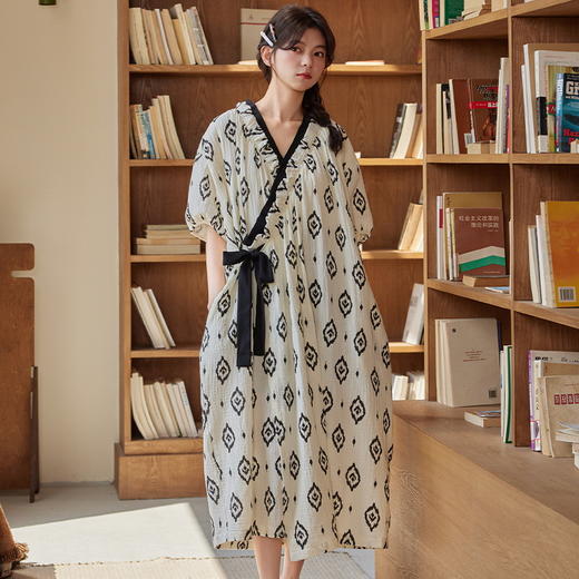 【板嫣甜美国风花边睡裙】自带bar 精选高质100%云朵棉材质 宽松版型 包容性强 无束缚感 随意自在 商品图1