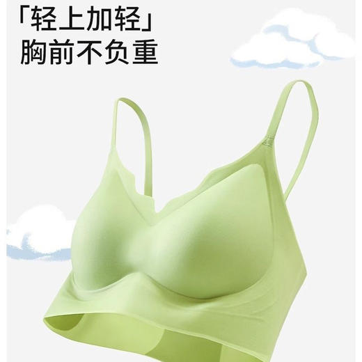 【新品上市 买一送一】运动文胸新款草本同款 舒适透气软支撑聚拢无痕内衣绿色细肩带薄款运动文胸 商品图2