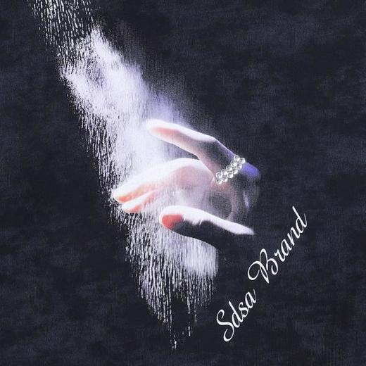 T3513夏季高级感新款男士手指字母印花短袖T恤简约高级设计感百搭上衣 商品图3