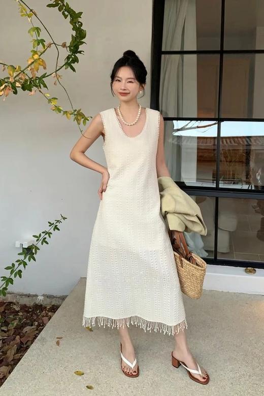 LNNNS 米色钩花背心连衣裙 20176 商品图0