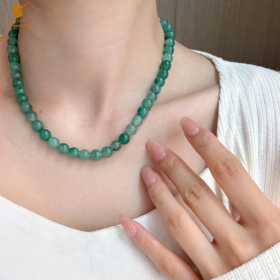 【香港周六福黄金钻石首饰】A级冰绿非洲翠首饰