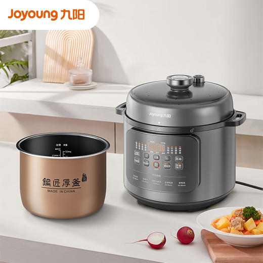 九阳（Joyoung）6L家用电压力锅 电饭锅 大火预约定时 铜匠厚斧 16大功能健 特色开盖收汁 Y-60H55 商品图0