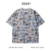 T3566夏季高级感新款男士韩系几何涂鸦风设计短袖T恤百搭时尚圆领上衣 商品缩略图1