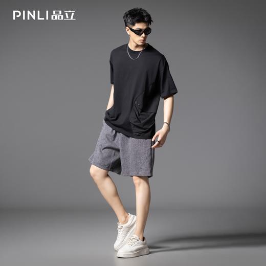 PINLI品立2025夏季新款男士薄款宽松短裤潮牌直筒百搭休闲五分裤B252117088 商品图1
