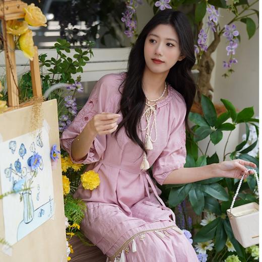 两三事向阳诗人欧若风女装春季新款2025爆款法式小众设计宽松裙子 商品图2