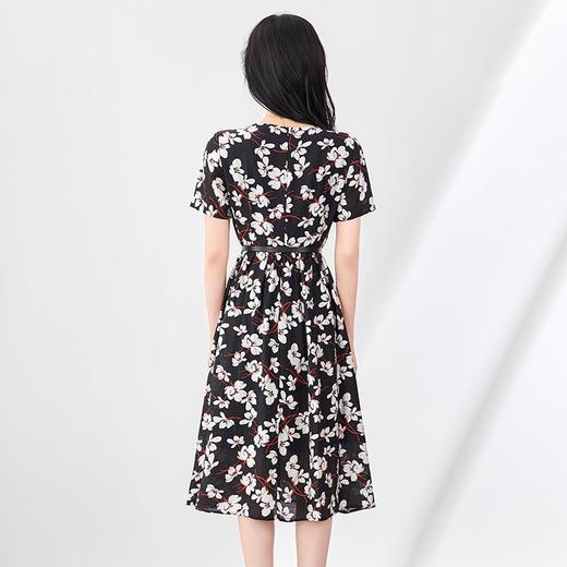 「高货wl」全新升级【铂金会员293/天猫389/差价96】(04739)洛诗琳气质印花天丝麻连衣裙2025夏季新款优雅收腰裙子女wl04739 商品图2