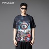PINLI品立2025夏季新款国潮满印宽松短袖T恤美式男士休闲体恤上衣B252111081 商品缩略图0