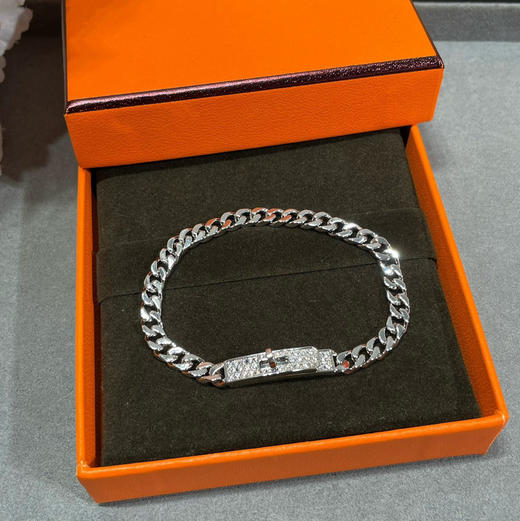 HERMES爱马仕 Kelly Gourmette玫瑰金色/银色镶钻 玫瑰金色 银色女款 V金版本 手链 女款（SJ） 商品图1