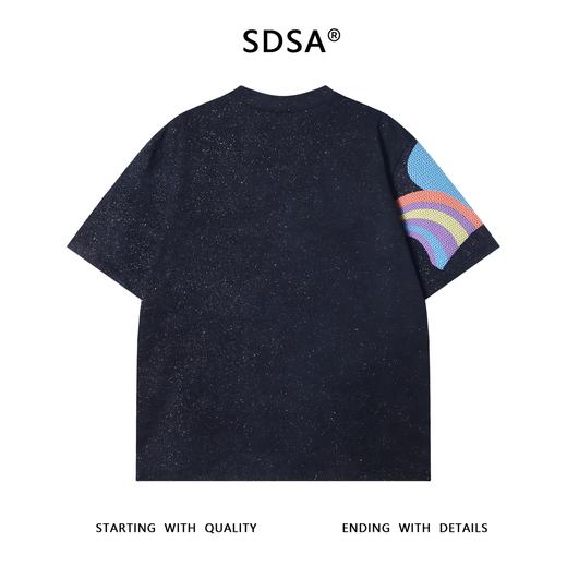 T3506夏季高级感新款男士小马彩色印花圆领短袖T恤小众设计洒金上衣 商品图5