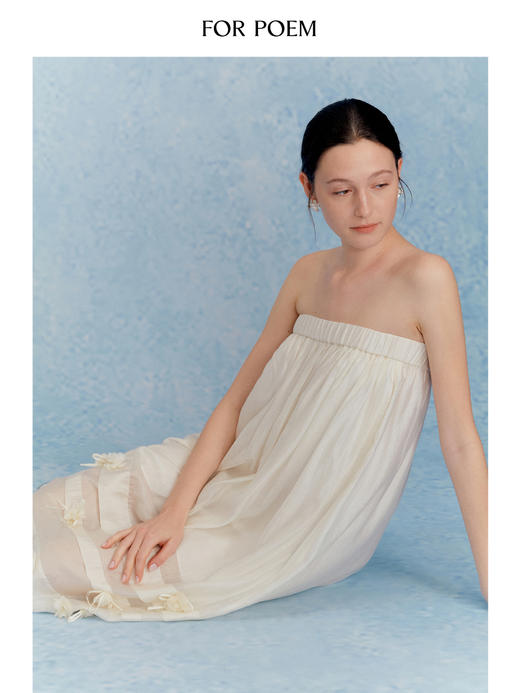 ForPoem 现货 25/SS原创设计轻薄飘逸立体花醋酸风琴褶半身裙 商品图1