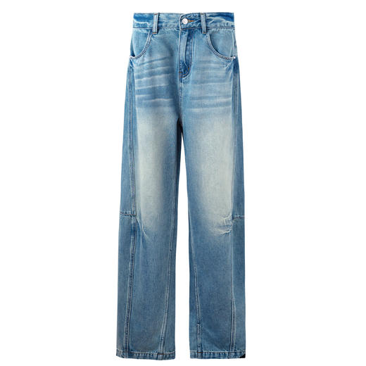 SELFWHO棉莱赛尔复古洗水牛仔裤女2025夏新款宽松柔软弯刀香蕉裤 商品图4