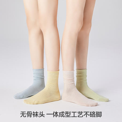 左分之右春夏堆堆袜女薄款10A抗菌中筒袜网眼长筒袜jk袜配乐福鞋 商品图1