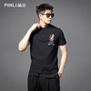 PINLI品立2025夏季夏季新款修身翻领兔子贴布绣短袖POLO衫男体恤BG252112095 商品缩略图0