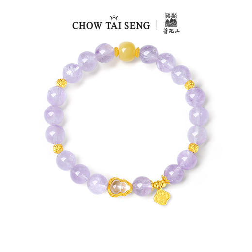 周大生如意普陀系列水晶手串纯银925葫芦琥珀国风手饰生日礼物送女友 商品图2