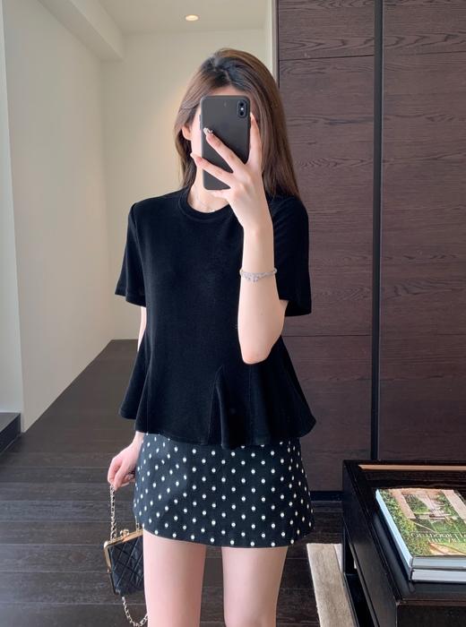 重磅醋酸!凉感舒适下摆荷叶边减龄圆领短袖T恤女春夏新款! 商品图5