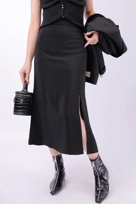 33BAR060415#侧开叉半裙