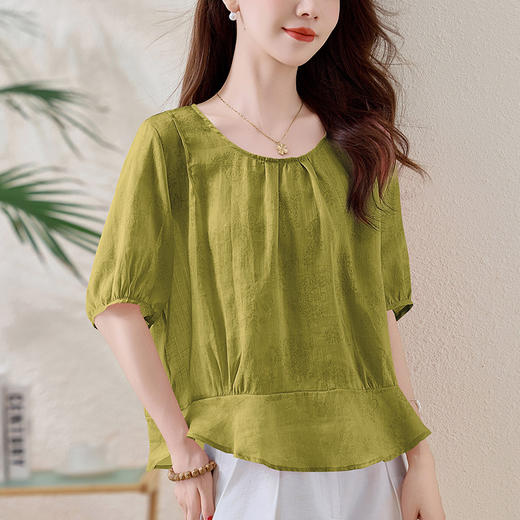 苎麻宽松薄款小衫，时尚气质棉麻上衣潮HR-YUMO8950 商品图2