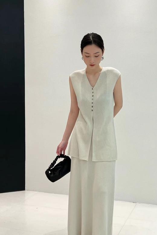 Le Malene 高级感极简风无袖马甲半裙针织套装 20215 商品图0