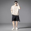 PINLI品立2025夏季新款宽松短袖T恤裂纹肌理烧花扎染印花男士上衣B252111065 商品缩略图4